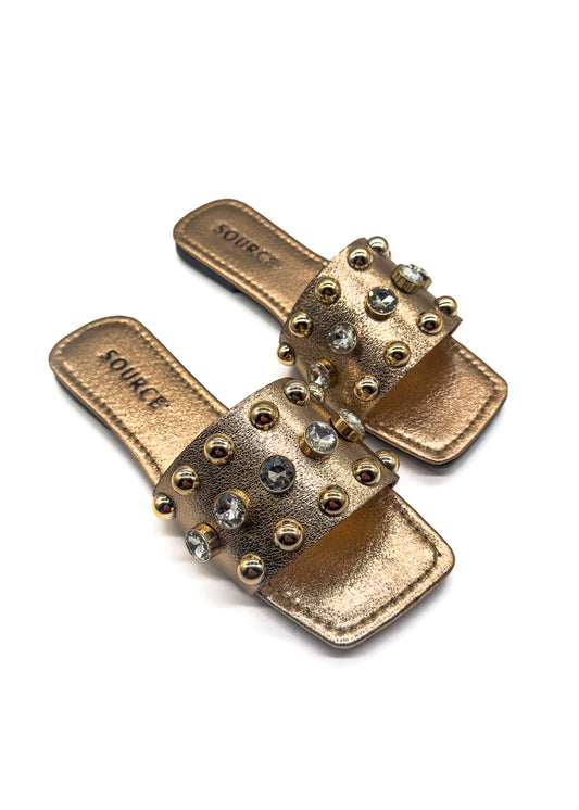 Bronze Ira Crystal Stud Slides Source