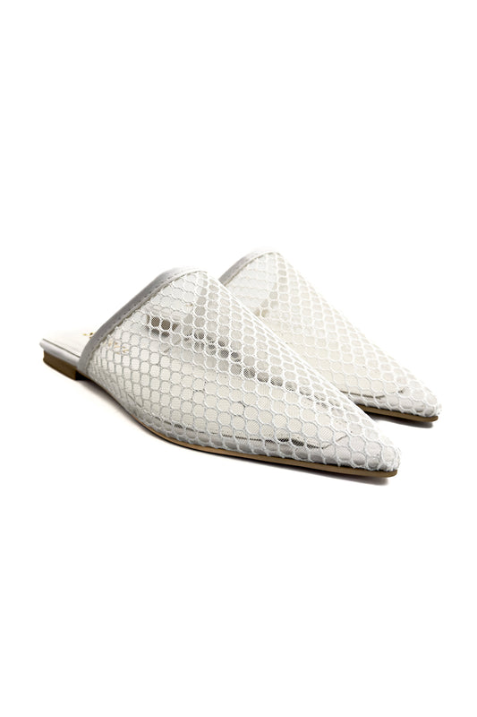 White Mesh Femme Slide Source