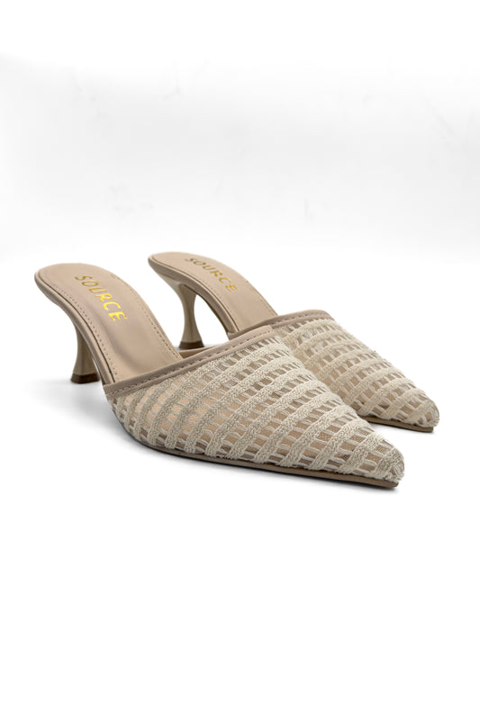 Ivory Lattice Desire Heels Source