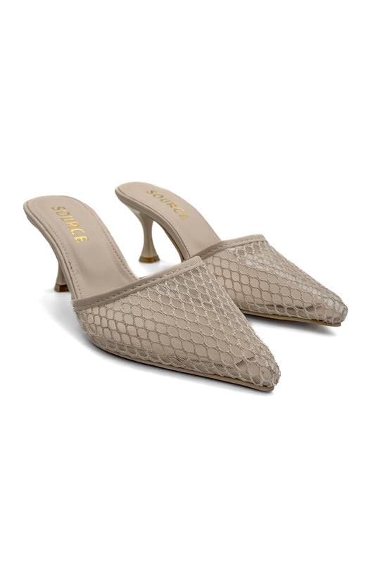 Nude Mesh Desire Heels Source