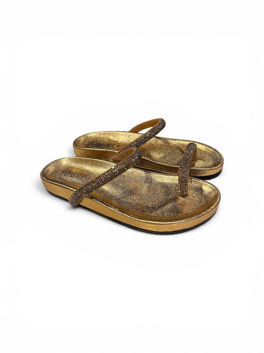 Crystal Loop Slippers gold Source