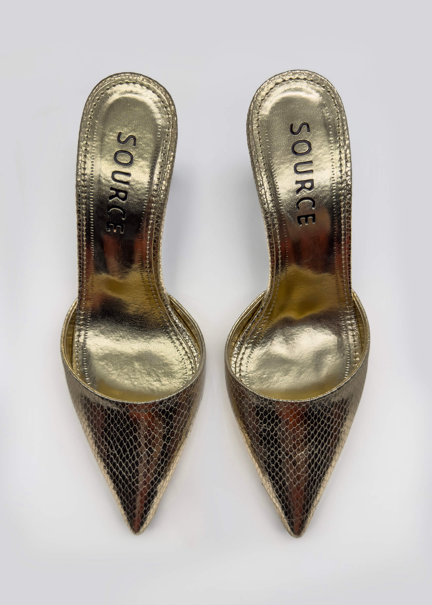 Gold Isabelle Serpent Heels