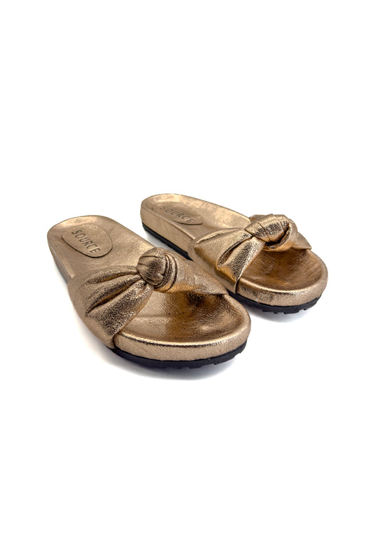 Golden Hour Knot Comfort Slides Source
