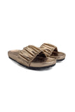Ruched Bronze Glam Slides Source