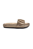 Ruched Bronze Glam Slides Source