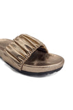 Ruched Bronze Glam Slides Source