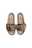 Ruched Bronze Glam Slides Source