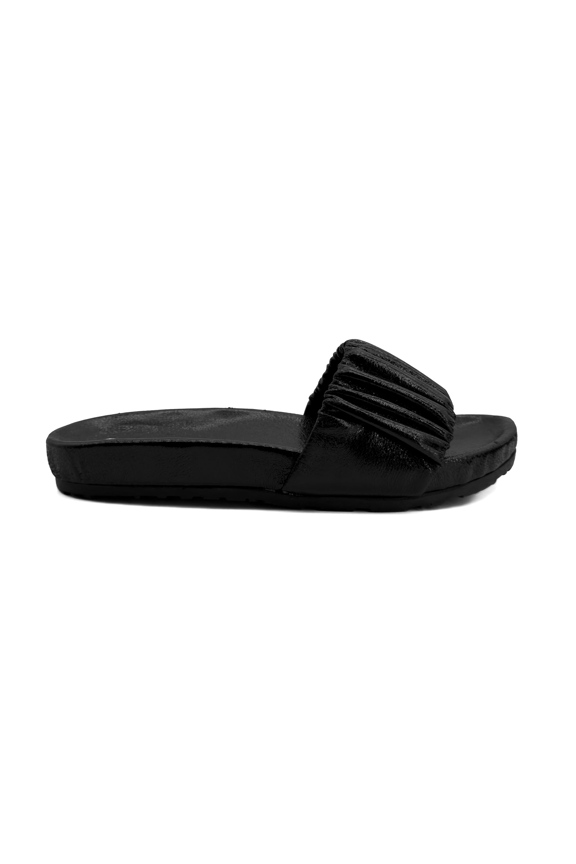 Midnight Rush Ruched Slides Source