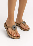 Bronze Leila Glam Charm Slippers