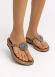 Bronze Leila Glam Charm Slippers