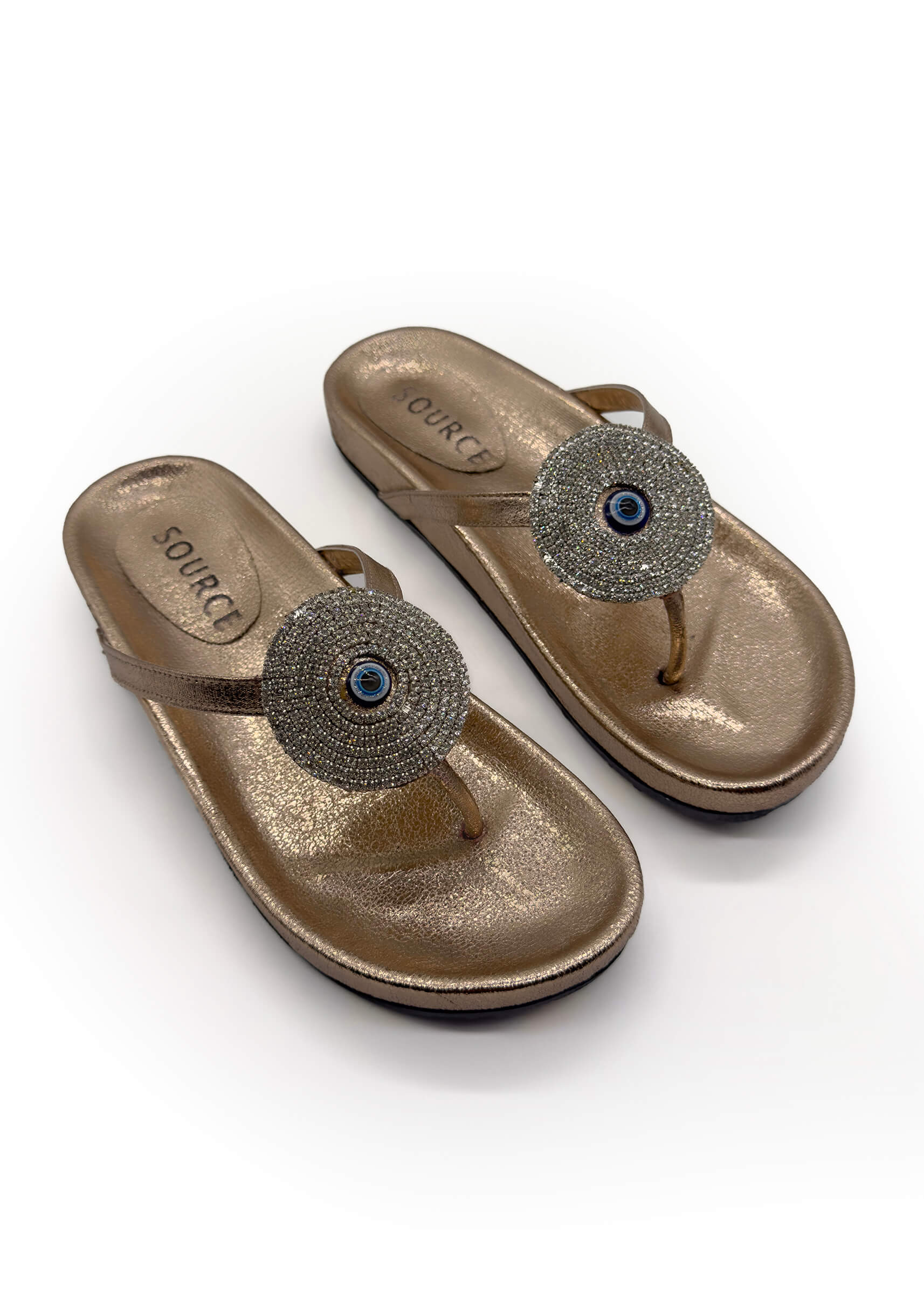 Bronze Leila Glam Charm Slippers