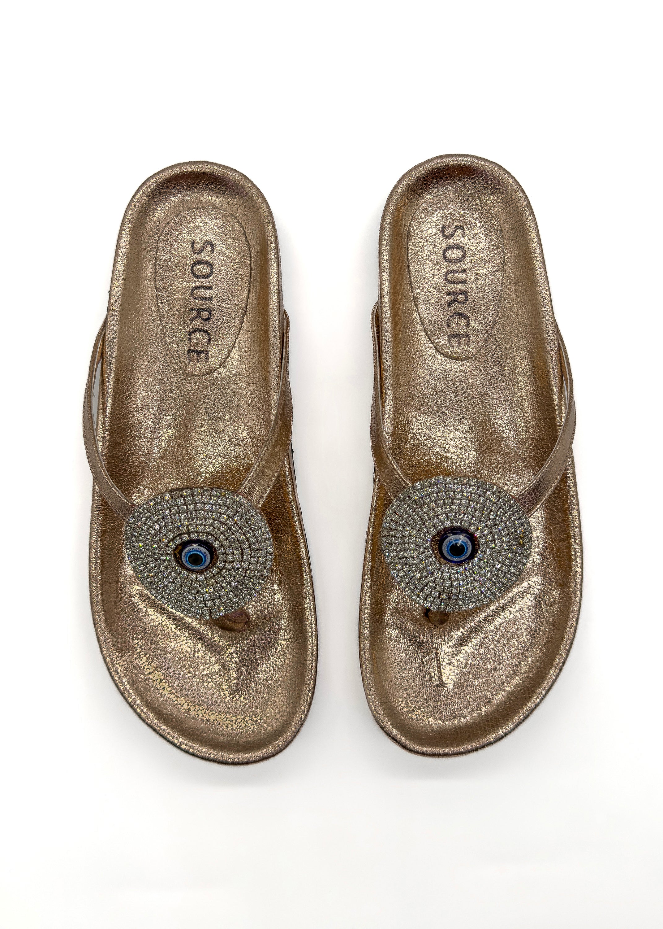 Bronze Leila Glam Charm Slippers Source