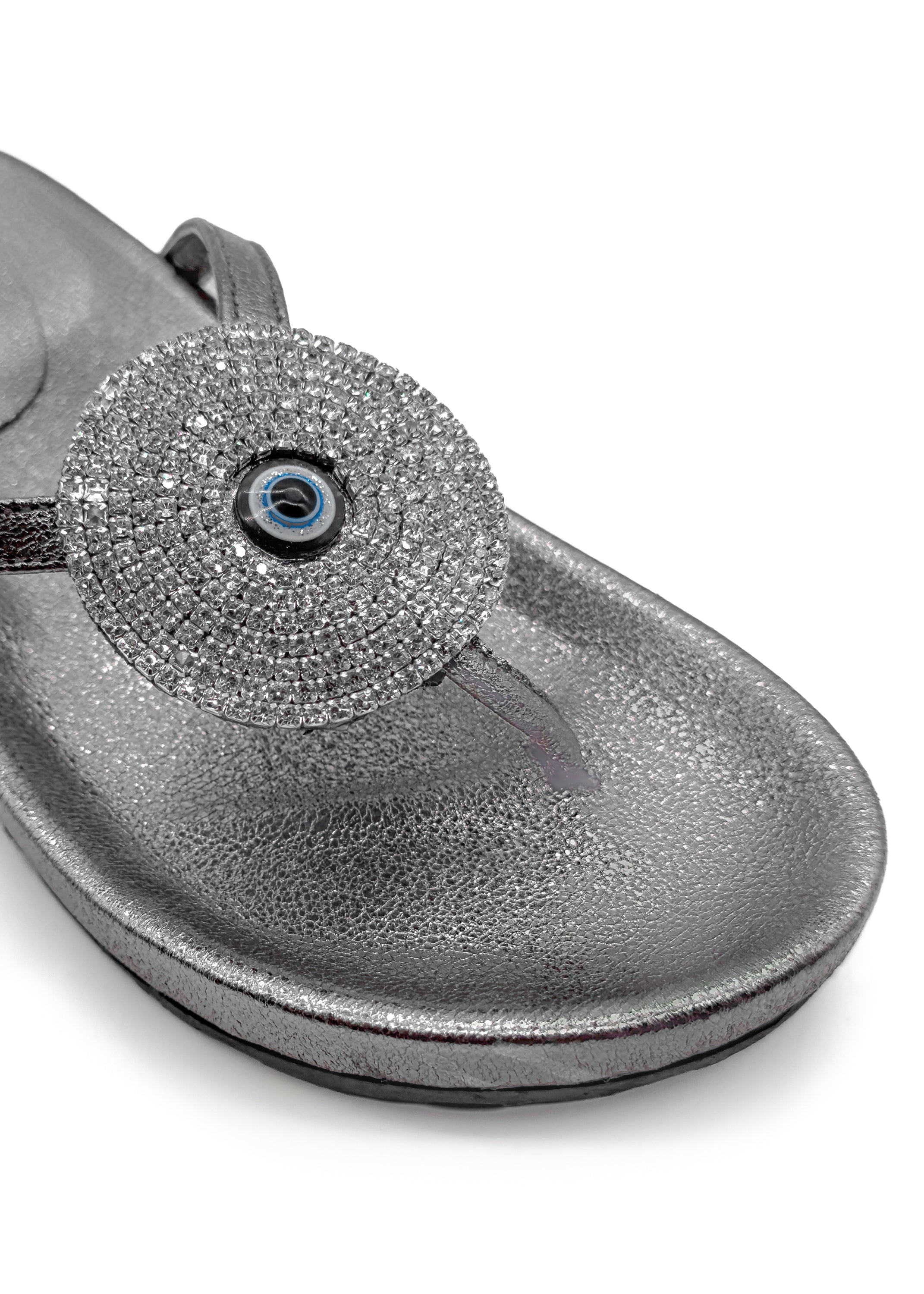 Gunmetal Isabelle Shine Charm Slippers Source