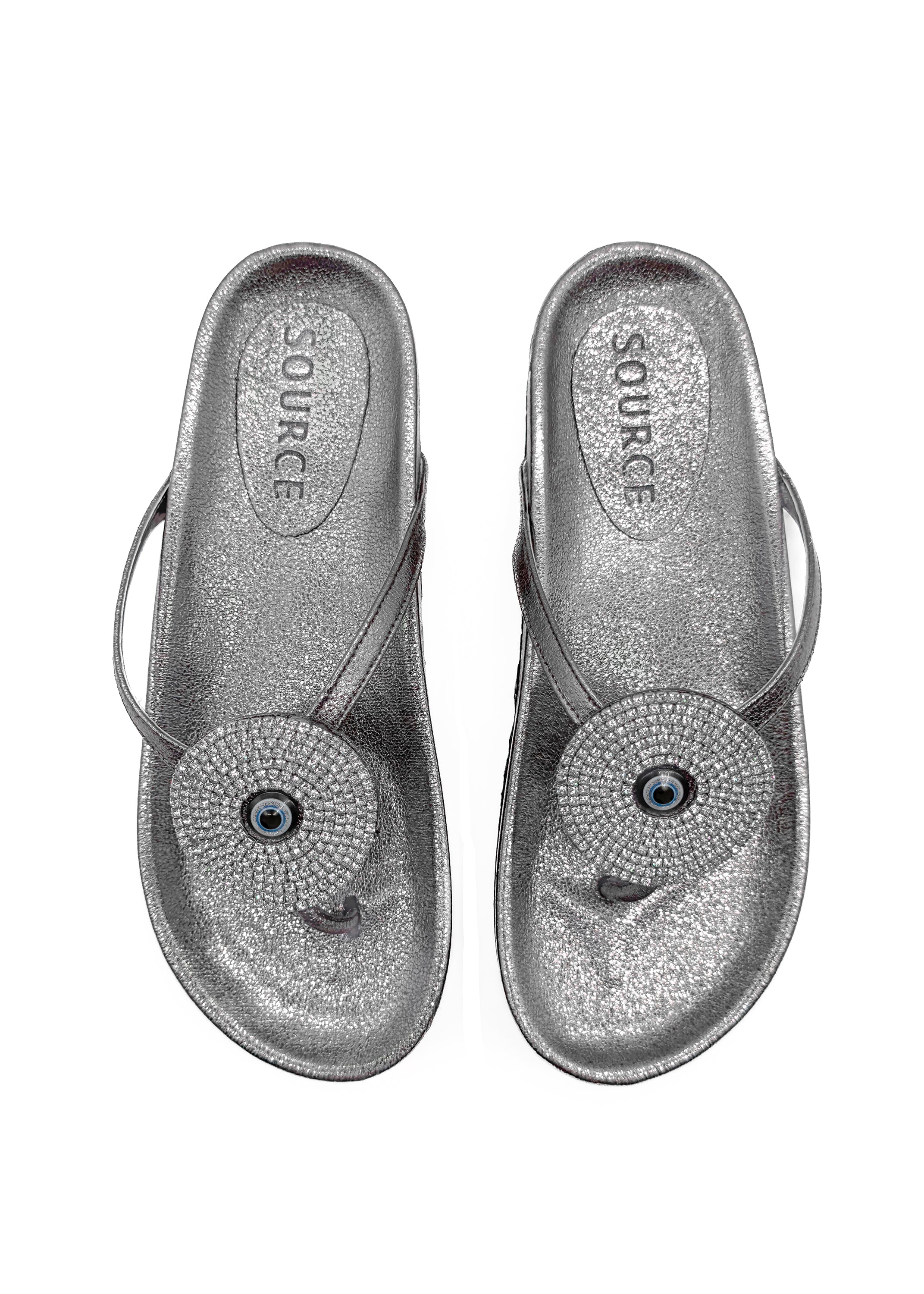 Gunmetal Isabelle Shine Charm Slippers Source