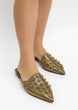Gold Madonna Studded Slides