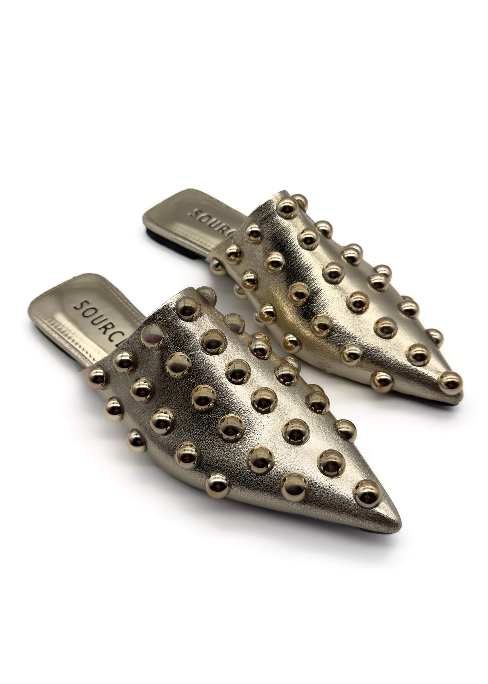 Gold Madonna Studded Slides