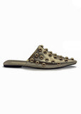 Gold Madonna Studded Slides Source