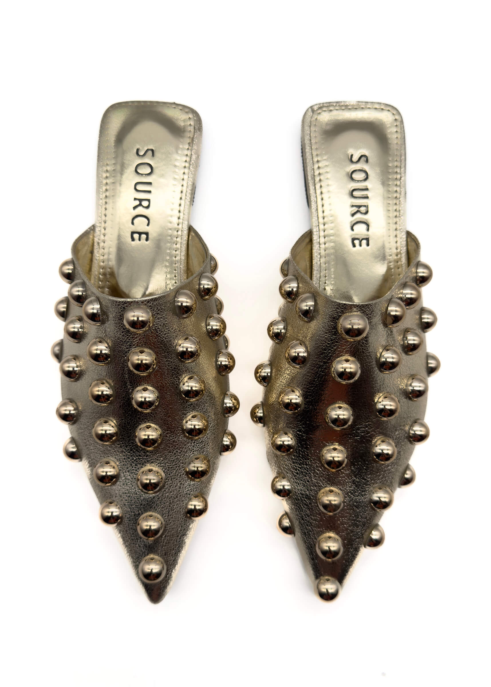 Gold Madonna Studded Slides