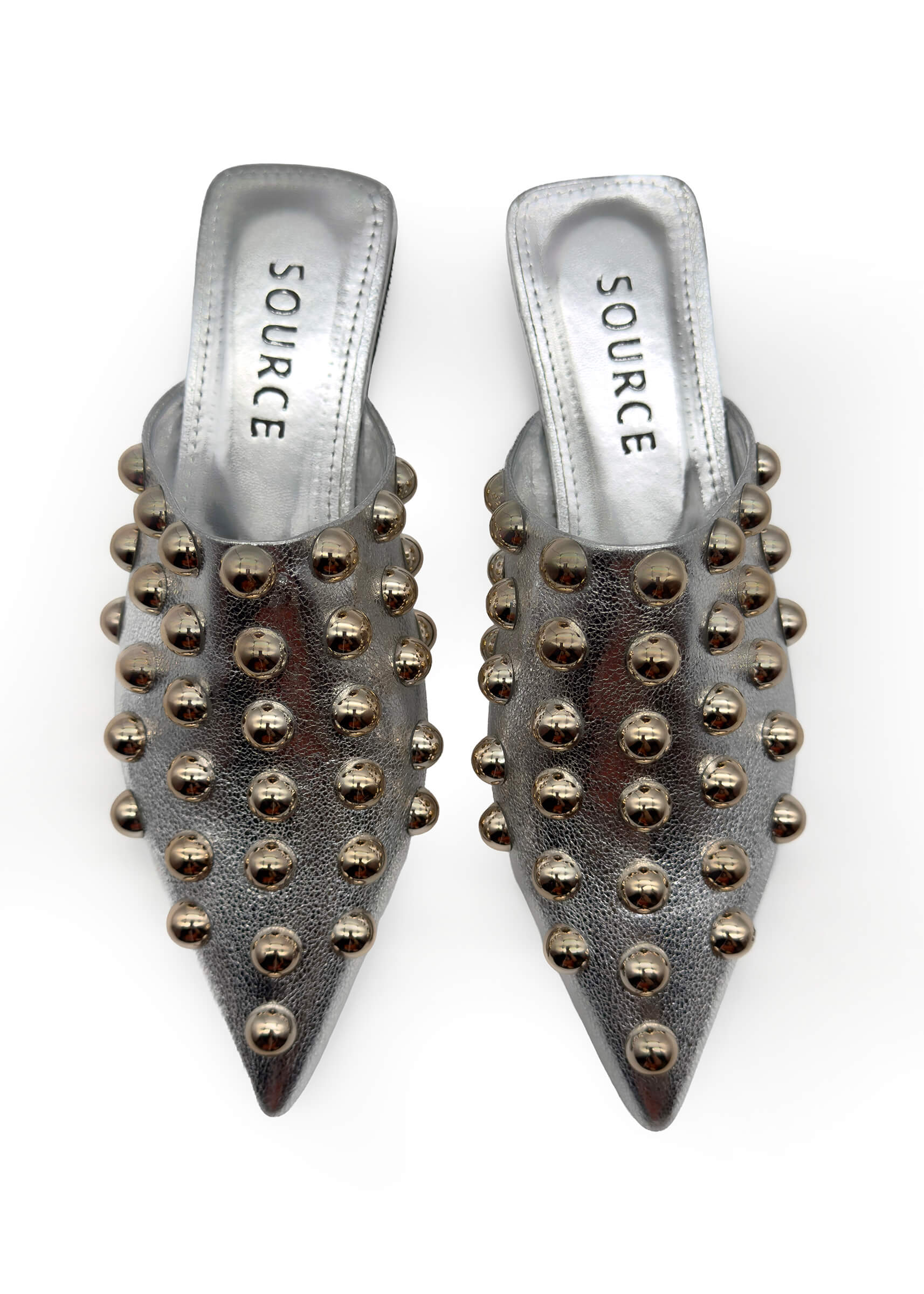 Silver Ira Studded Slides