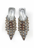 Silver Ira Studded Slides Source