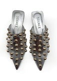 Silver Ira Studded Slides