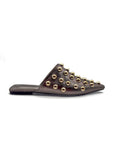 Gunmetal Esabella Studded Slides Source