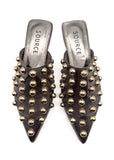Gunmetal Esabella Studded Slides