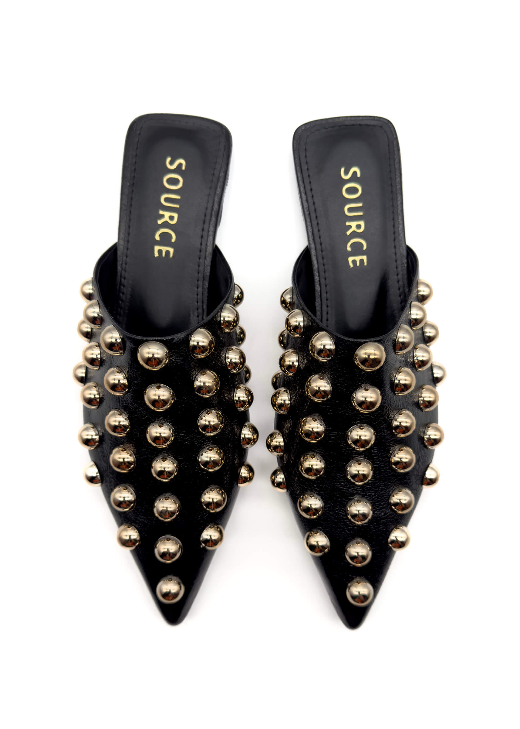 Black Bella Studded Slides