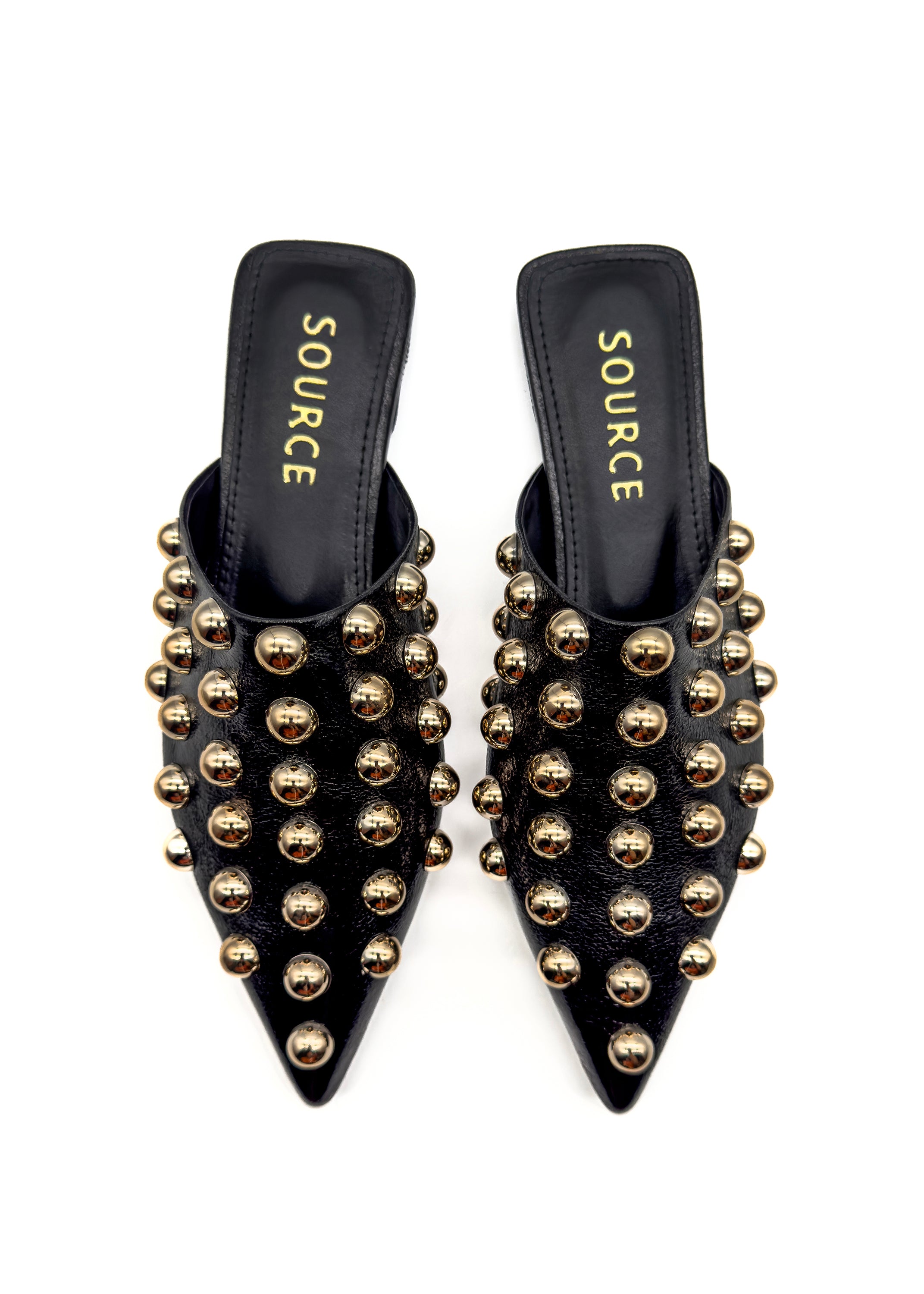 Black Bella Studded Slides Source