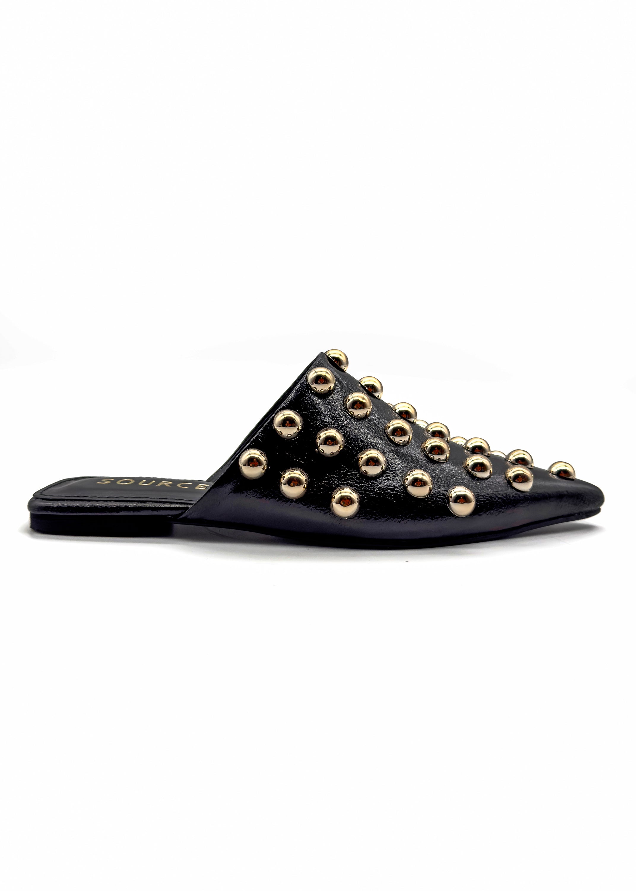 Black Bella Studded Slides Source