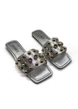 Silver Isabelle Crystal Stud Slides Source