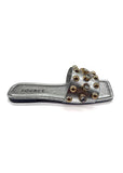 Silver Isabelle Crystal Stud Slides Source