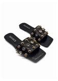 Black Esabella Crystal Stud Slides Source
