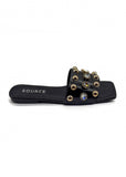 Black Esabella Crystal Stud Slides Source