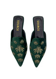 Emerald Ira Velvet Embroidered Slides Source