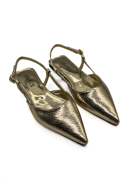 Gold Isabelle Slingback Flat Source