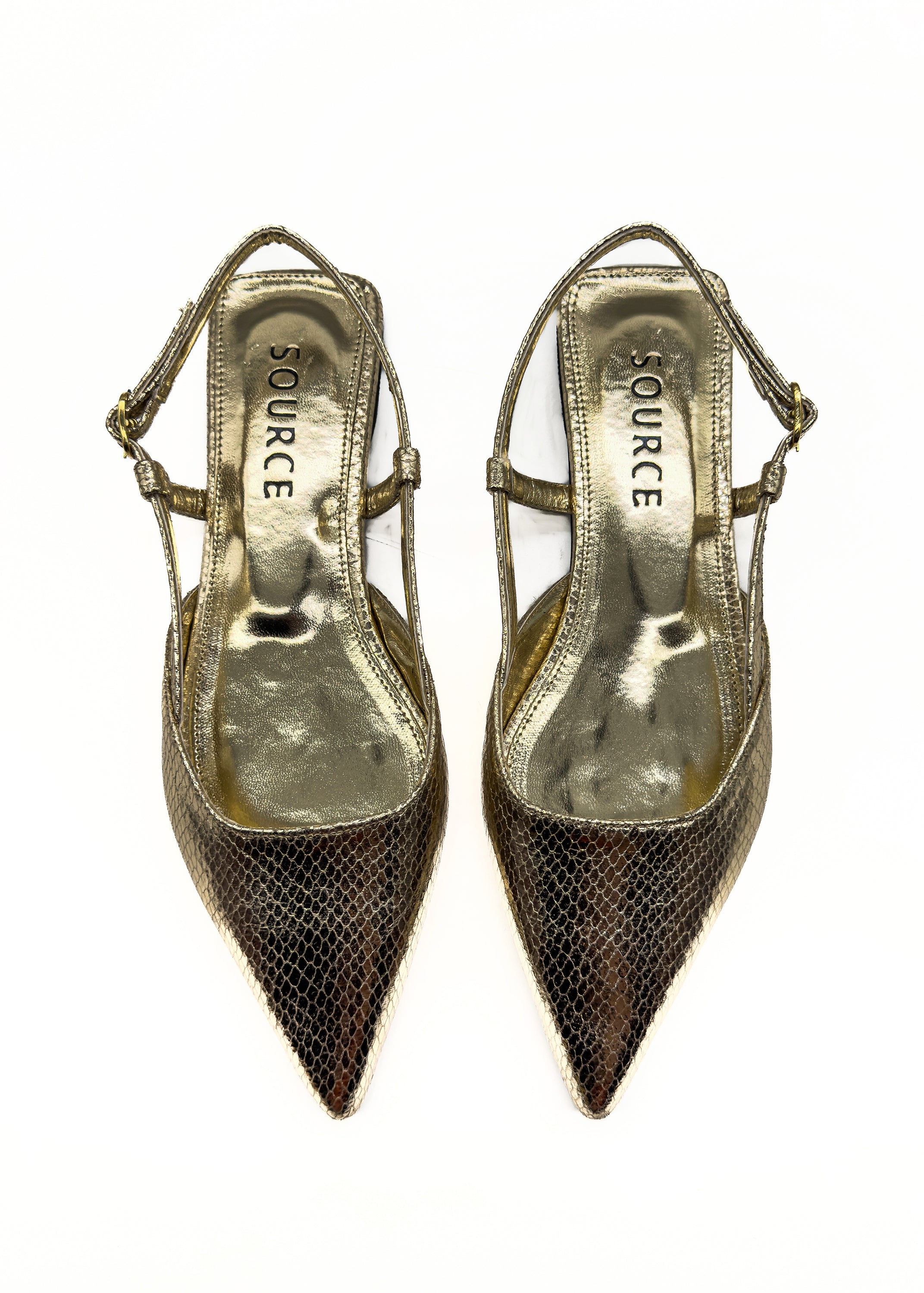 Gold Isabelle Slingback Flat Source