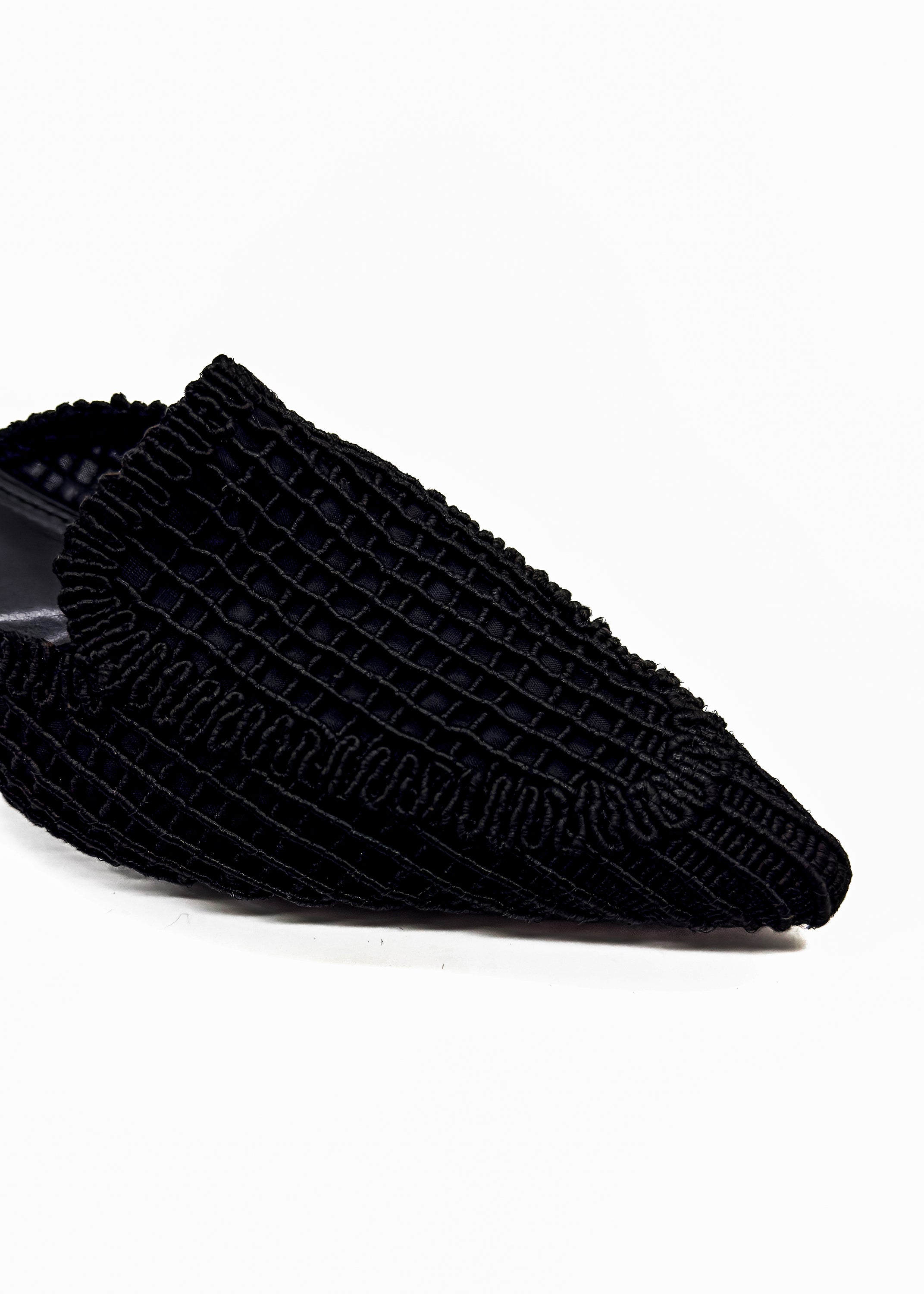 Black Velvet Vixen Pointed Mules Source