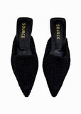 Black Velvet Vixen Pointed Mules Source