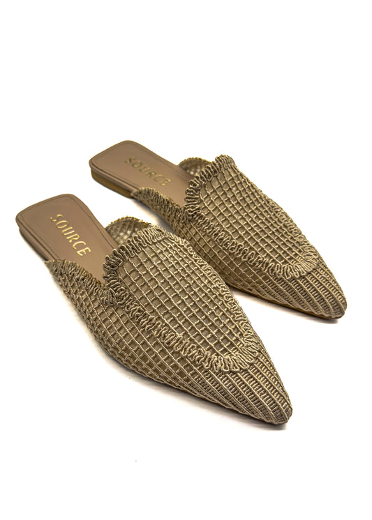 Nude Temptation Textured Pointed Mules Source