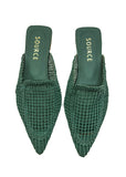 Deep Teal Seduction Pointed Mules Source