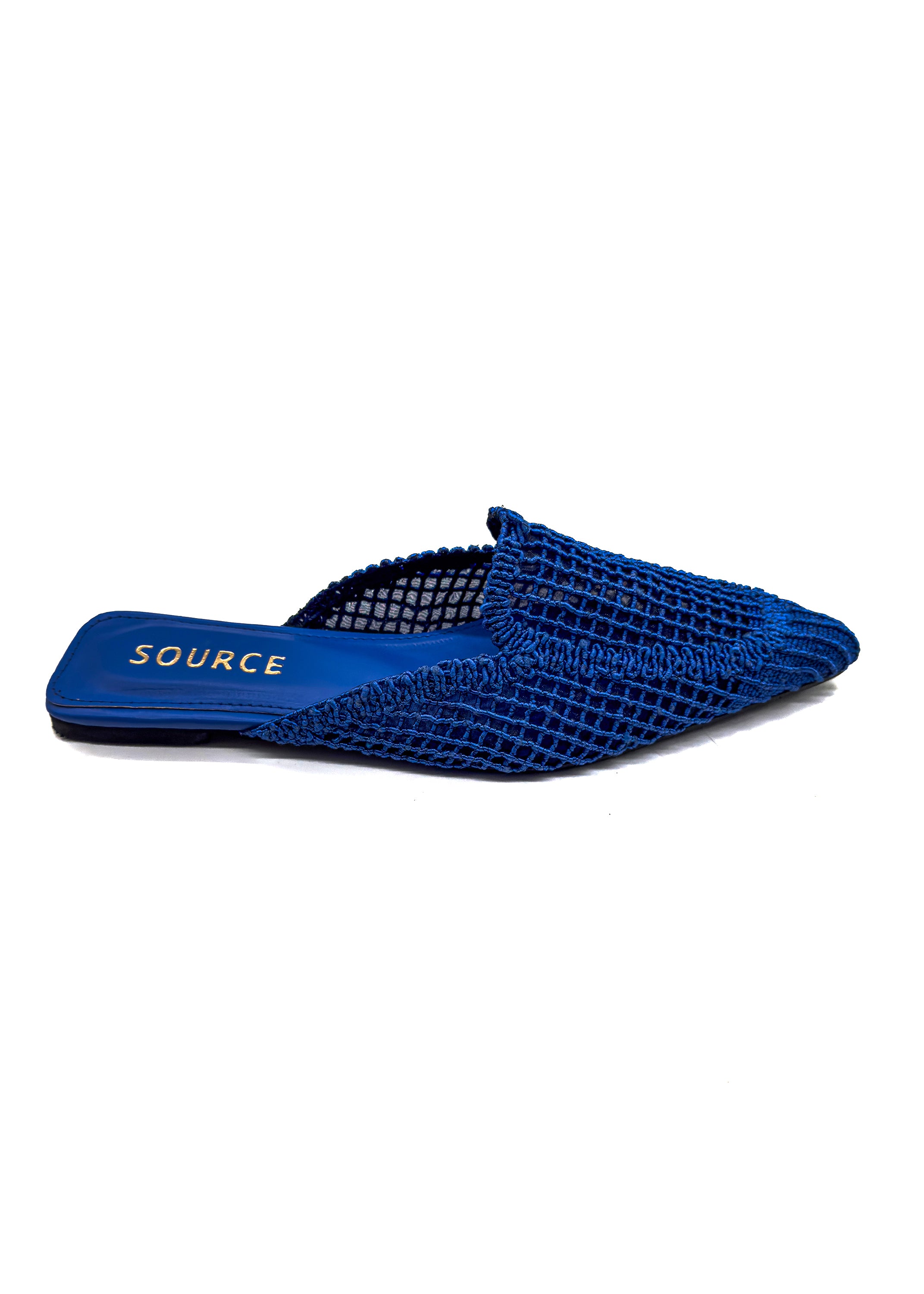 Electric Blue Crush Pointed Mules Source