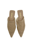 Champagne Lace Pointed Mules Source