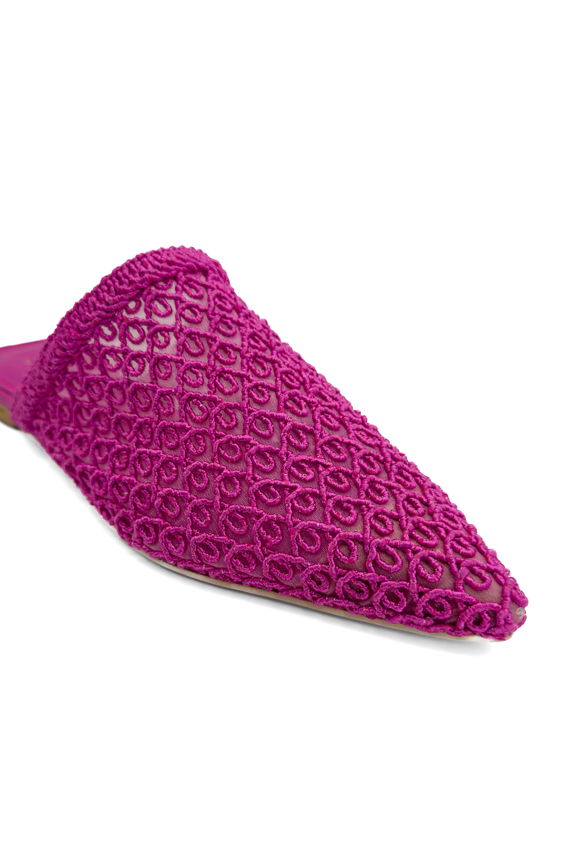 Hot Pink Lace Pointed Mules Source