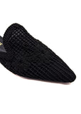 Black Bloom Embroidered Pointed Mules Source