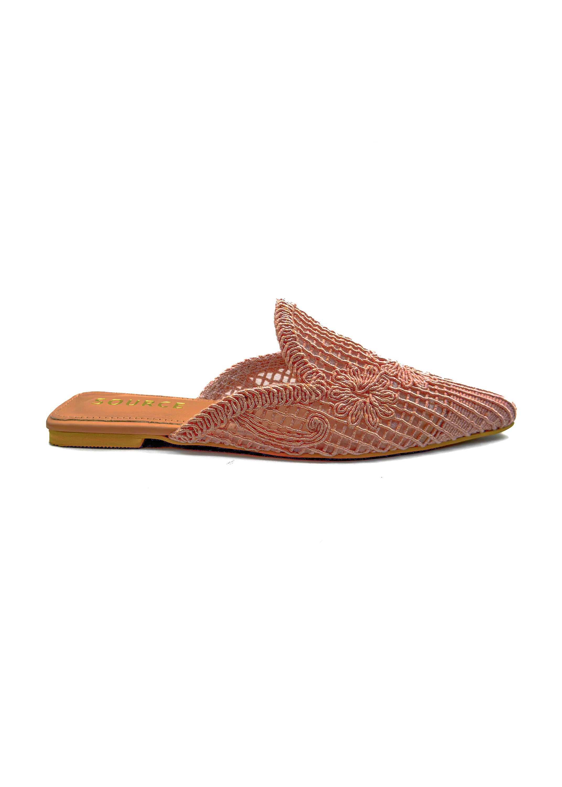 Blush Blossom Embroidered Pointed Mules Source