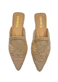 Champagne Bloom Embroidered Pointed Mules Source