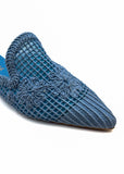 Blue Mirage Embroidered Pointed Mules Source