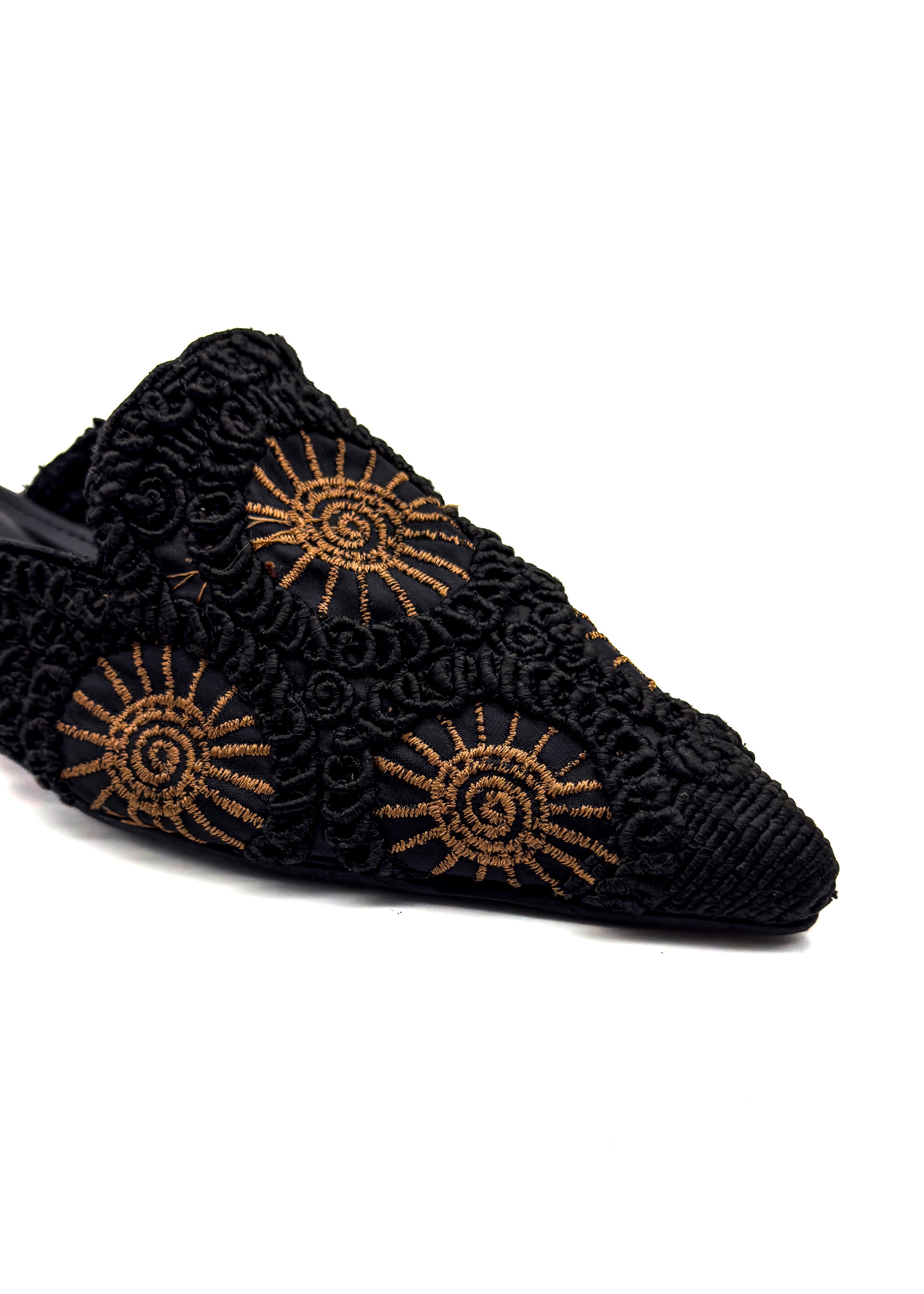 Midnight Orbit Lace Pointed Mules Source