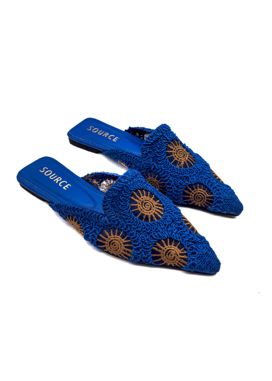 Royal Orbit Lace Pointed Mules Source